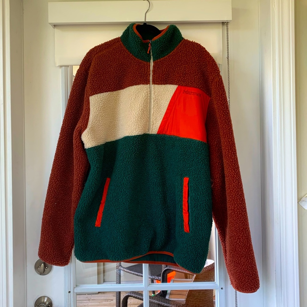 Marmot Noland 1/2 zip Sherpa Fleece Sweater Mens sz XXL Like New!
